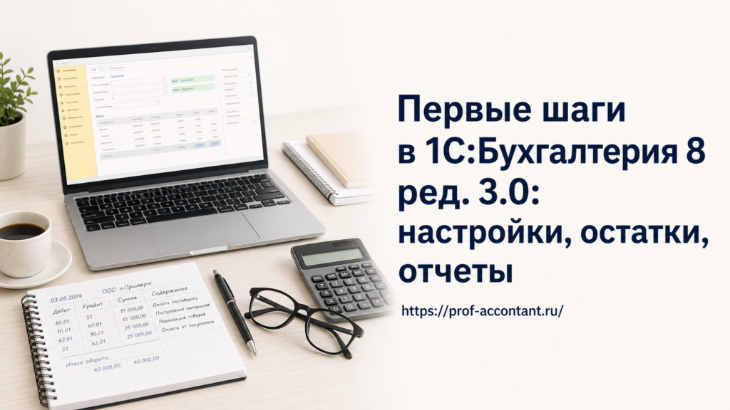 Первые шаги в 1С:Бухгалтерия 8 ред. 3.0: настройки, остатки, отчеты