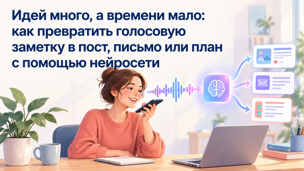 Как превратить свои мысли в пост, письмо или список задач с помощью нейросети